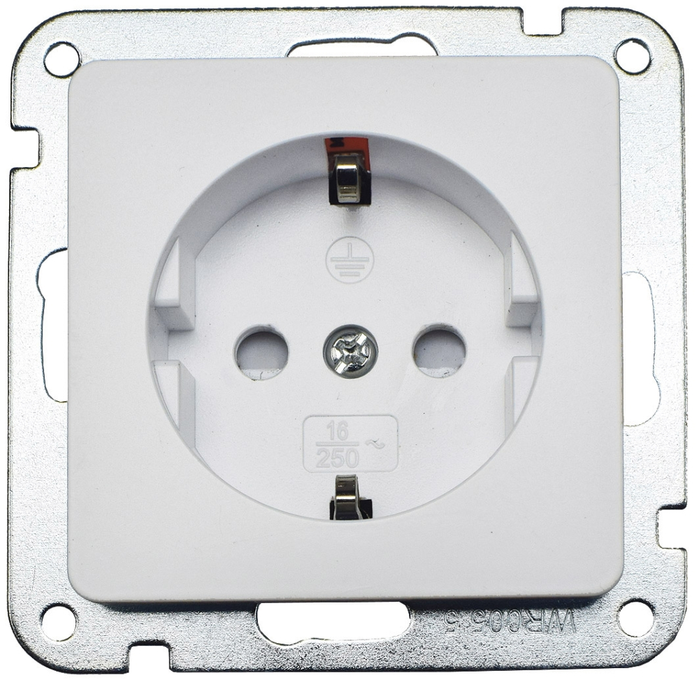 MILOS Steckdose Matt Weiß mit erhöhtem Berührungsschutz, Modul Klemm 22771