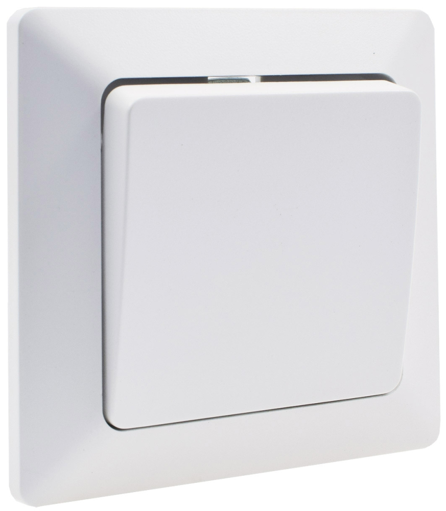 MILOS Wechselschalter Matt Weiß mit Rahmen, Klemmanschluss 22772