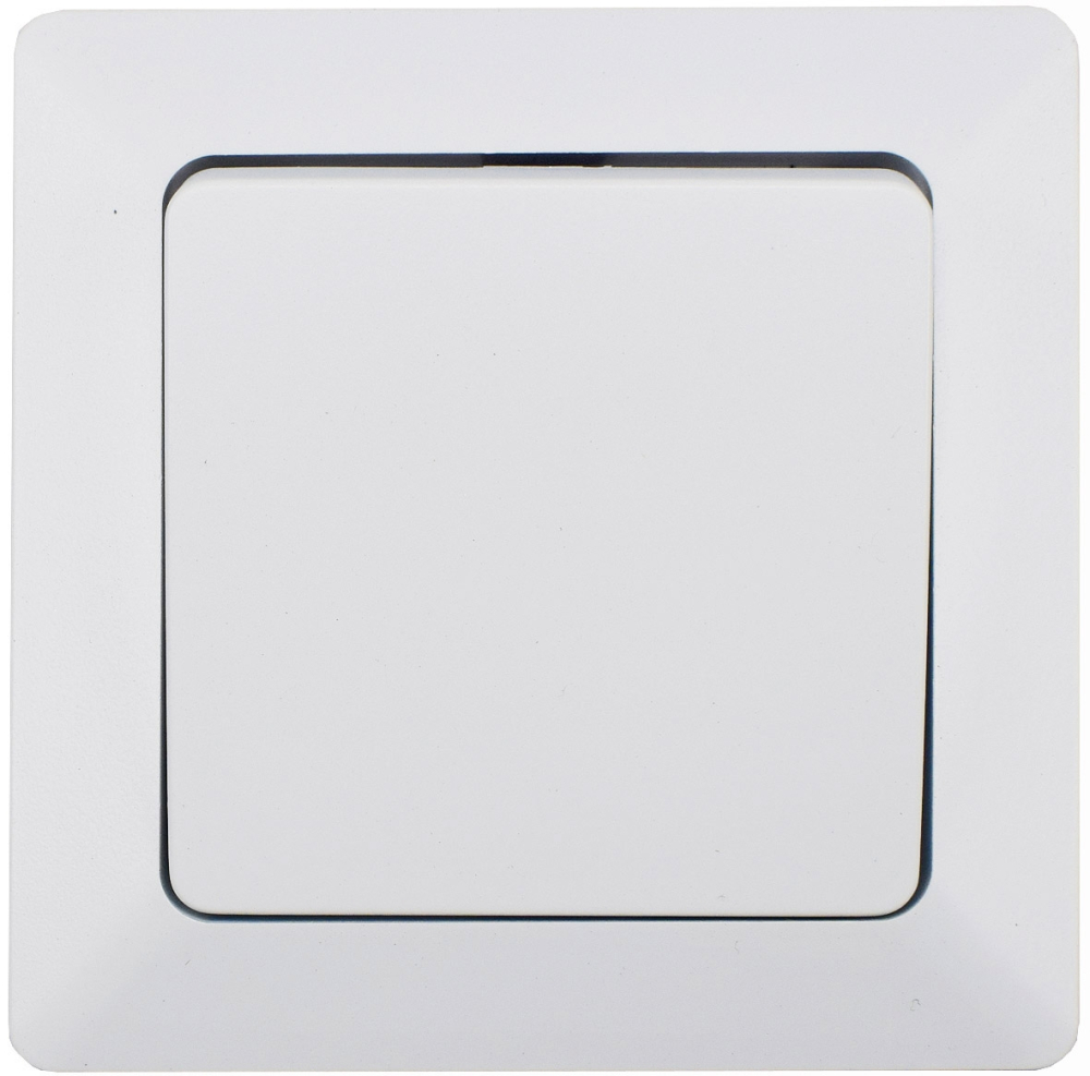 MILOS Wechselschalter Matt Weiß mit Rahmen, Klemmanschluss 22772