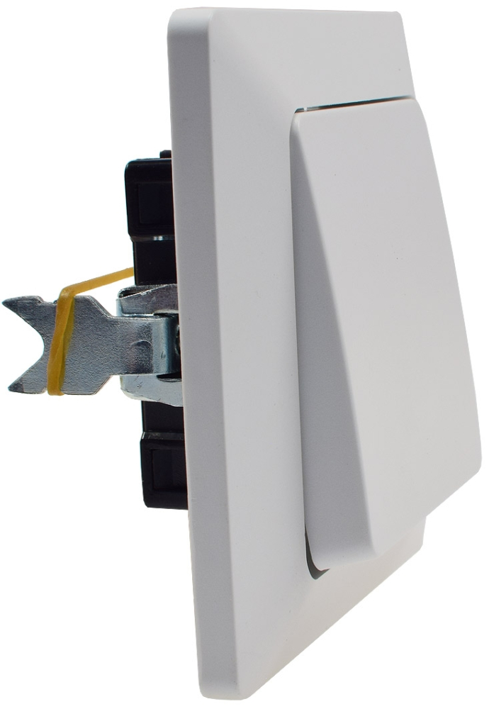 MILOS Wechselschalter Matt Weiß mit Rahmen, Klemmanschluss 22772