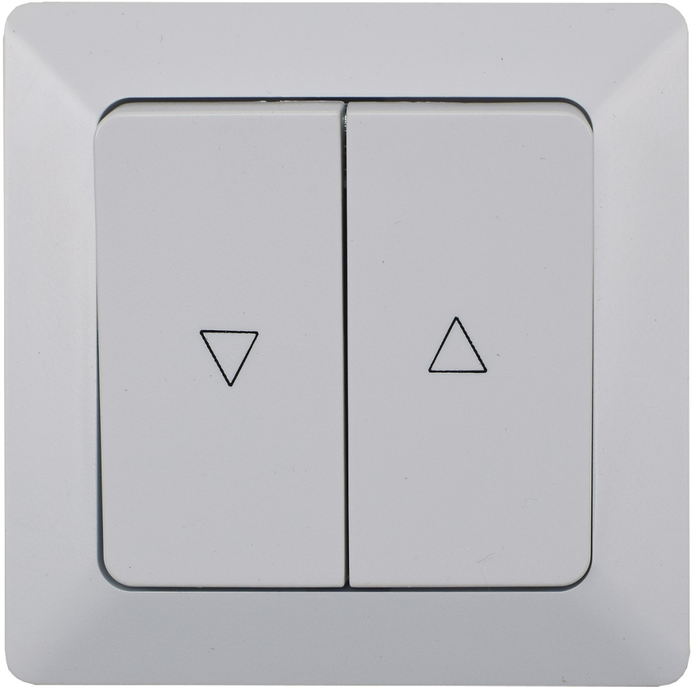 MILOS Jalousietaster Rolladentaster Matt Weiß mit Rahmen 22777