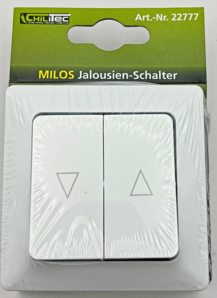 MILOS Jalousietaster Rolladentaster Matt Weiß mit Rahmen 22777