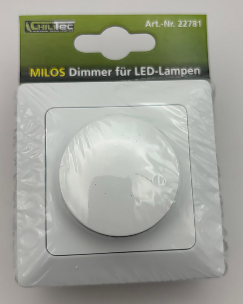 MILOS Dimmer weiß matt 3W-60W Druck-Schaltfunktion für LED 22781