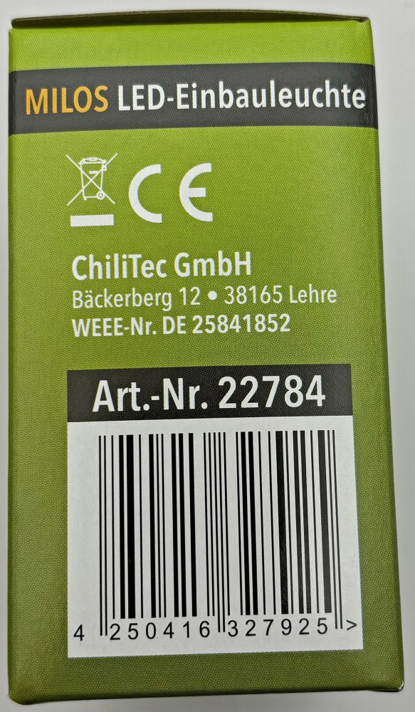 MILOS LED Wandeinbauleuchte "COB" weiß matt 3000K warmweiss 55Lm 22784