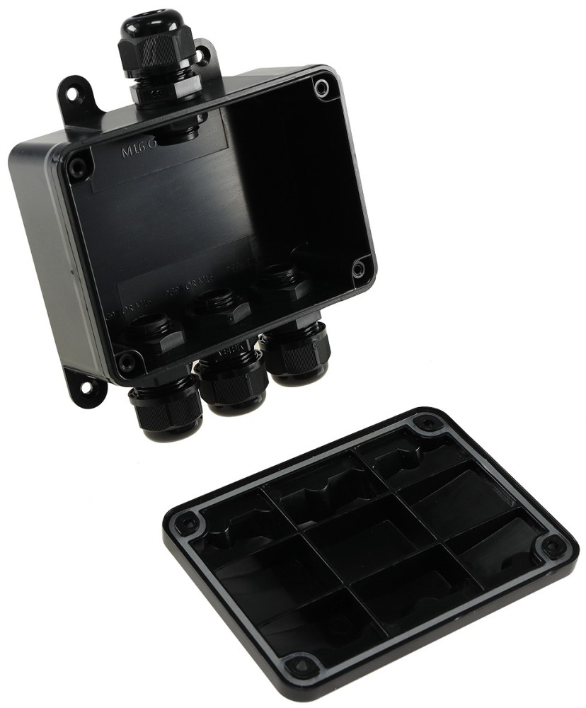 Kabelverbinderbox für 4 Anschlüsse IP68, 1x Eingang, 3x Ausgang, 22814