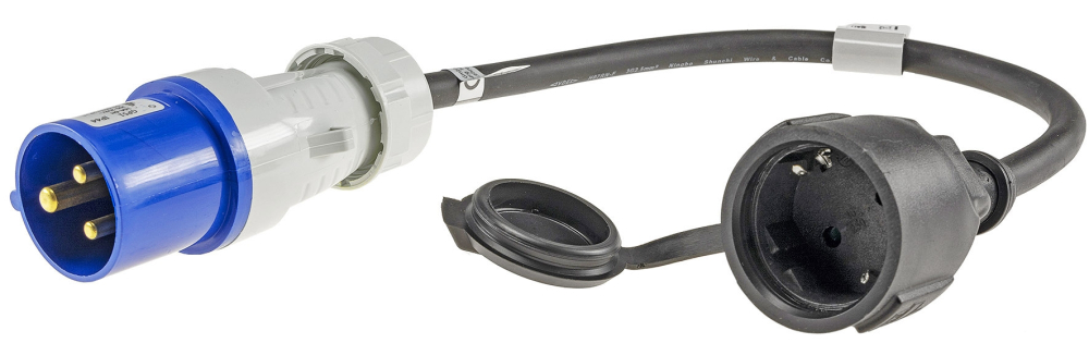 CEE auf Schutzkontakt-Kupplung Adapter für Wohnwagen Camping 0,35m 230V 22852