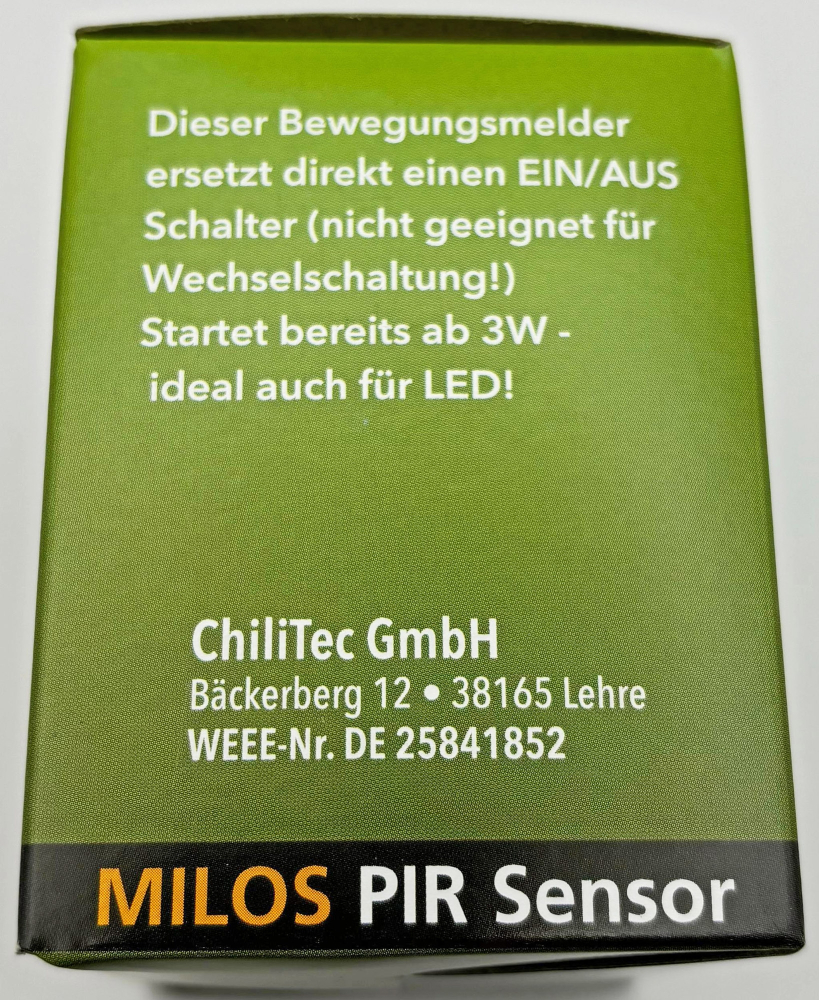 MILOS Bewegungsmelder 2-Draht weiß matt LED geeignet 160° UP 22988