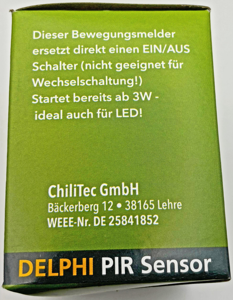 DELPHI Bewegungsmelder 160° Einbau UP 2-Draht weiss 23009