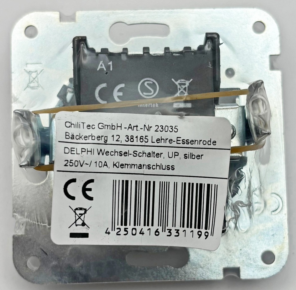 DELPHI Wechsel-Schalter 250AV/10A silber, ohne Rahmen