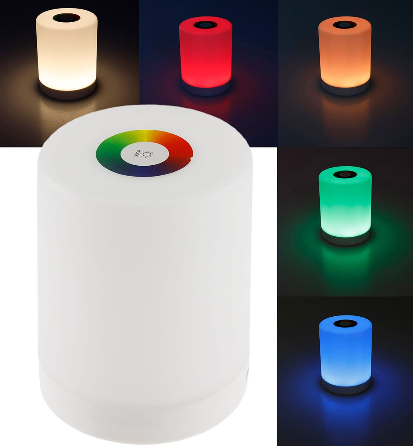LED Akku-Tischleuchte mit Touch-Funktion H113mm, Warmweiß + RGB Magnethalter ChilITec 23111