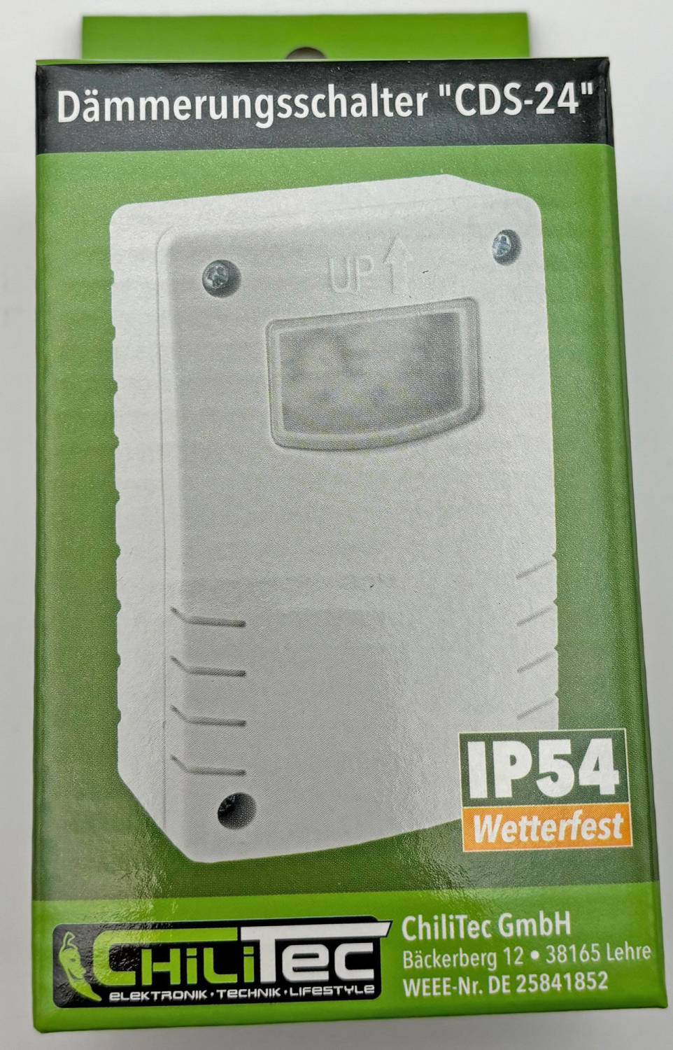 ChiliTec Outdoor Dämmerungsschalter "CDS-24" IP54 3-500Lux Wetterfest 23152