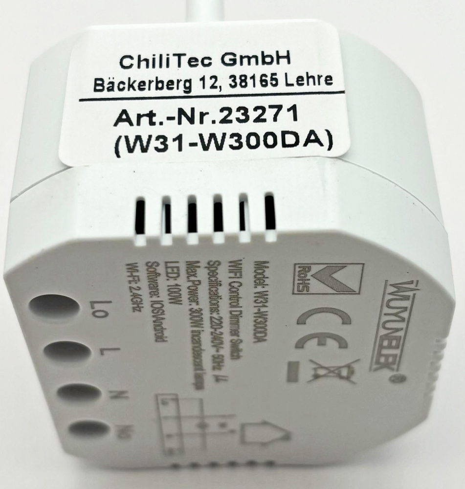 MILOS WiFi Unterputz Schalter + LED Dimmer Android + iOS, Alexa + Google tauglich, 23271