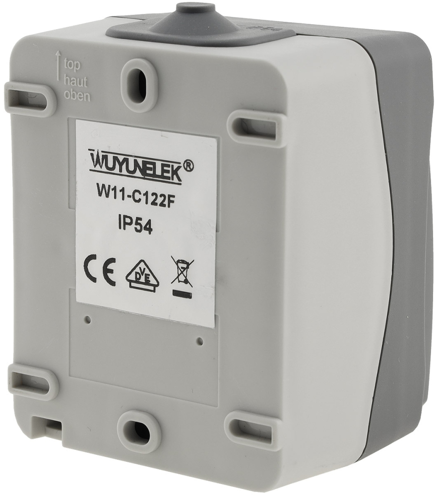 NUQUI Kontrollschalter mit Lämpchen Feuchtraum IP54 Aufputz ChiliTec 23282