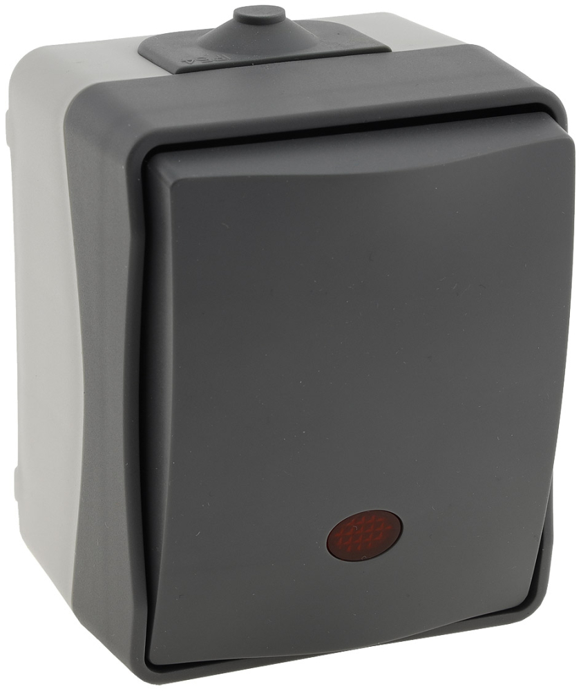 NUQUI Kontrollschalter mit Lämpchen Feuchtraum IP54 Aufputz ChiliTec 23282