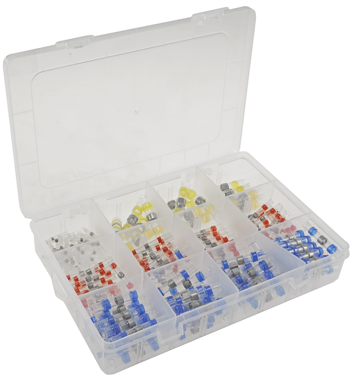 ChiliTec Lötverbinder Sortiment 200-teilig in Plastikbox mit transparentem Schrumpfschlauch 23334
