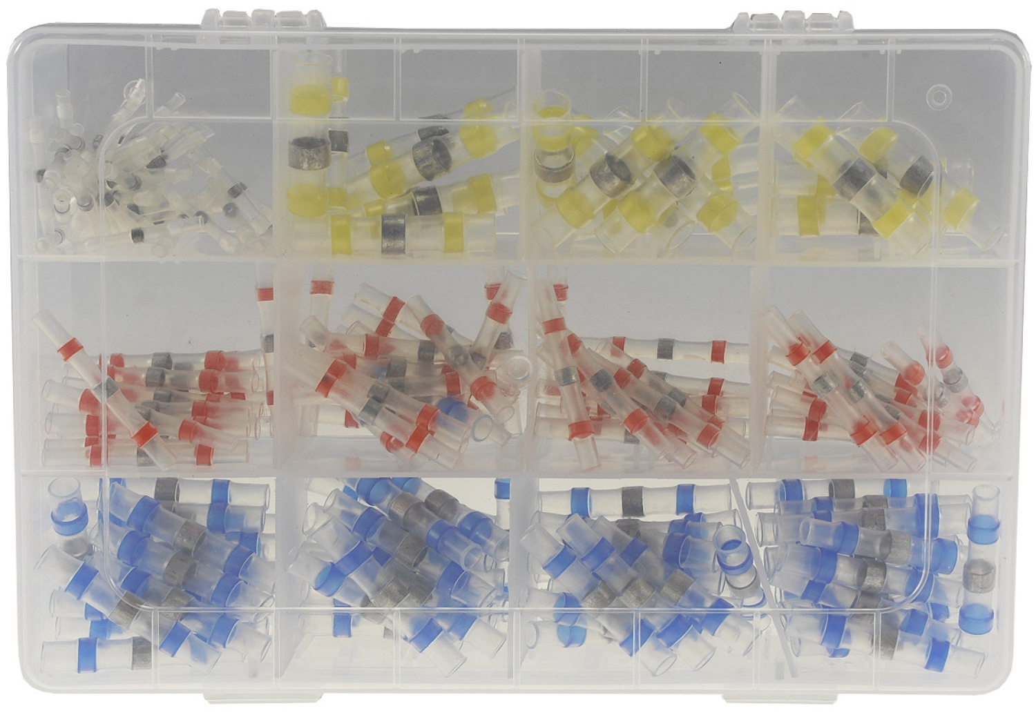 ChiliTec Lötverbinder Sortiment 200-teilig in Plastikbox mit transparentem Schrumpfschlauch 23334