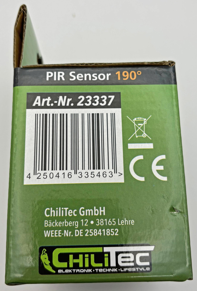 PIR Bewegungsmelder 190° IP65 2/3-Draht weiss UP 23337