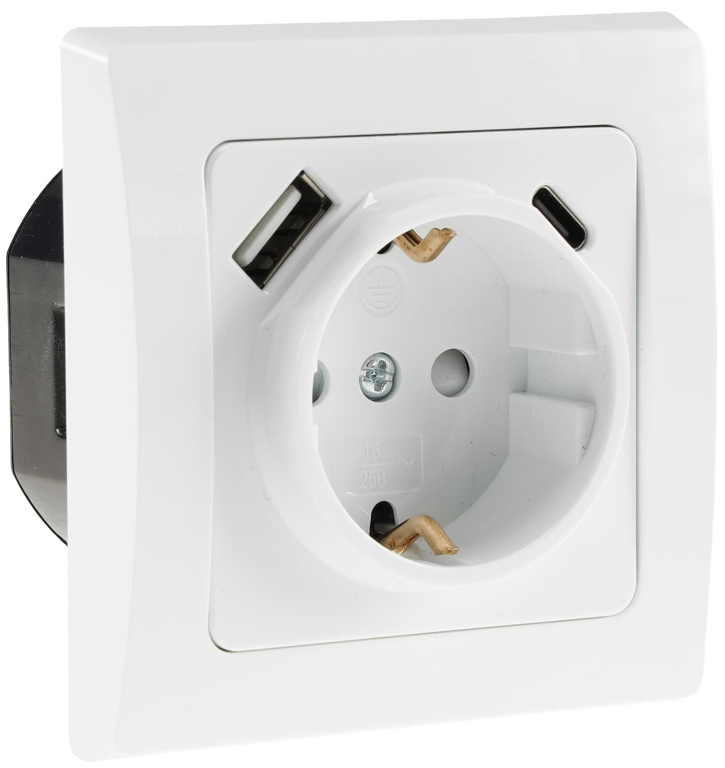 DELPHI Schutzkontakt-Steckdose weiß UP USB A + C / PD 23340