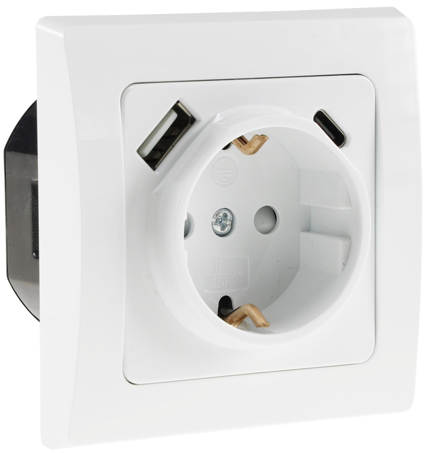 DELPHI Schutzkontakt-Steckdose weiß UP USB A + C / PD 23340