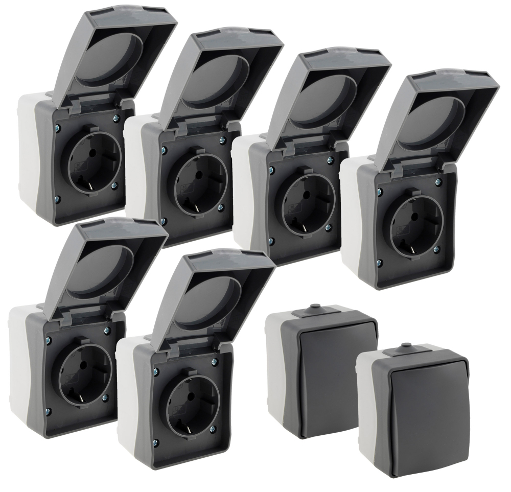 NUQUI IP54 Feuchtraum Starter-Kit 8-teilig Aufputz ChiliTec 23366