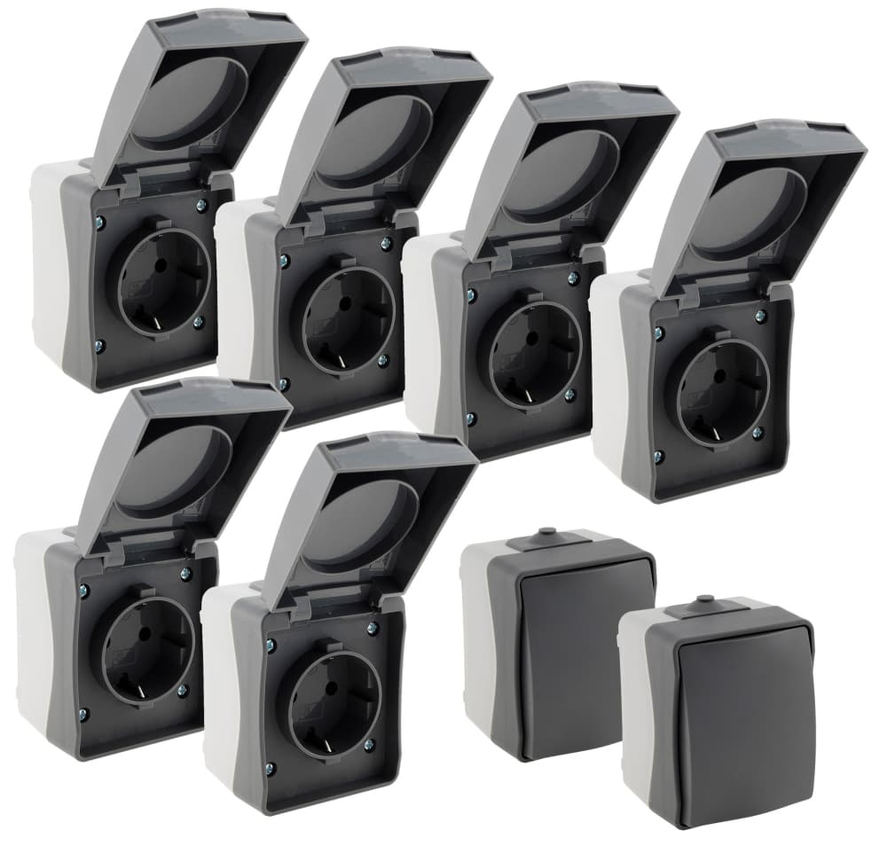 NUQUI IP54 Feuchtraum Starter-Kit 8-teilig Aufputz ChiliTec 23366