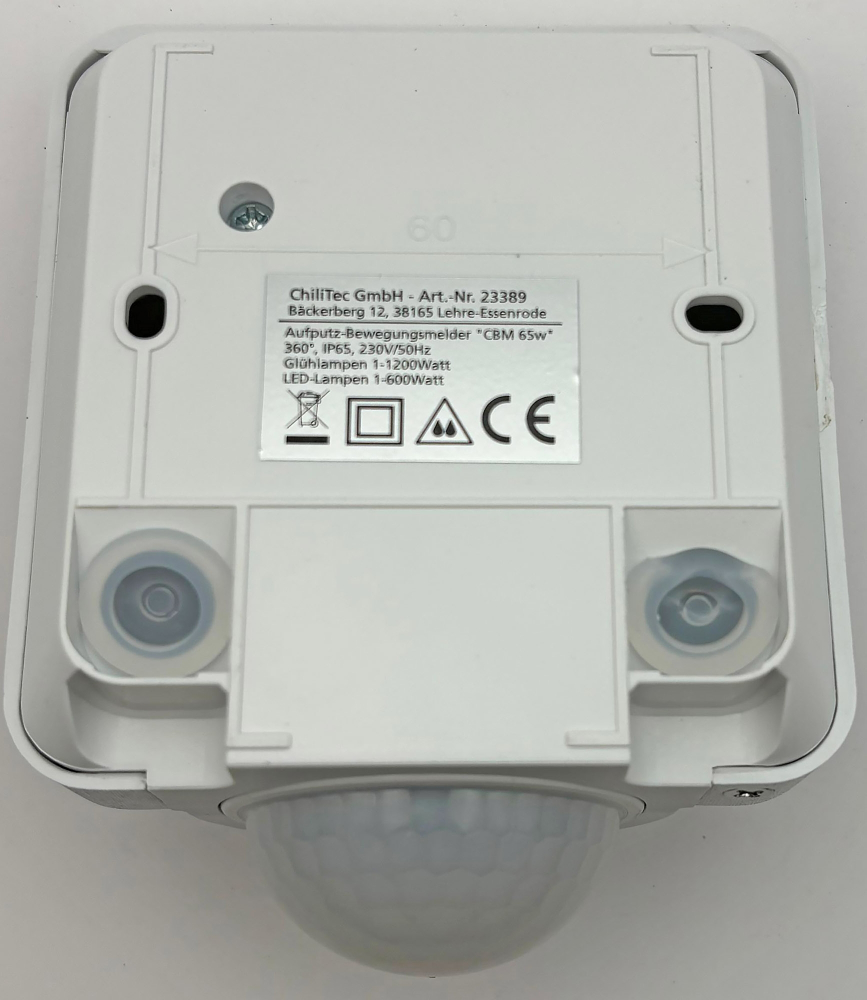 Aufputz Bewegungsmelder IP65 weiss 360° "CBM 65a" 10m Detektion 23389