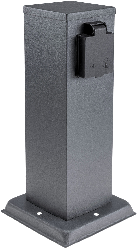 ChiliTec Steckdosensäule 2-fach Anthrazit IP44 Gartensteckdose 23444
