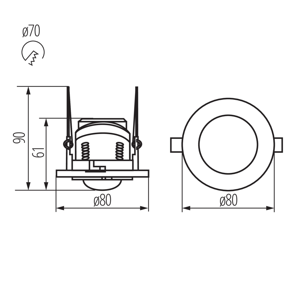 Kanlux Bewegungsmelder PIR MERGE ADJ-O H360/V120 Decken-Einbau weiß 23451