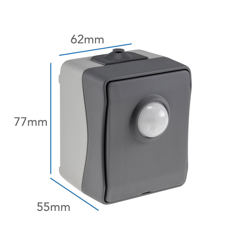 NUQUI Feuchtraum PIR Bewegungsmelder IP54, 120°, 2-500W, ChiliTec 23468