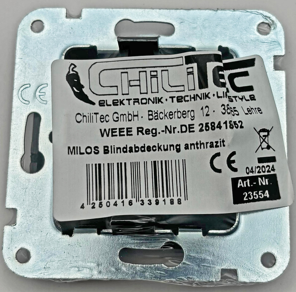 MILOS Blende Blind-Abdeckung Anthrazit 23554