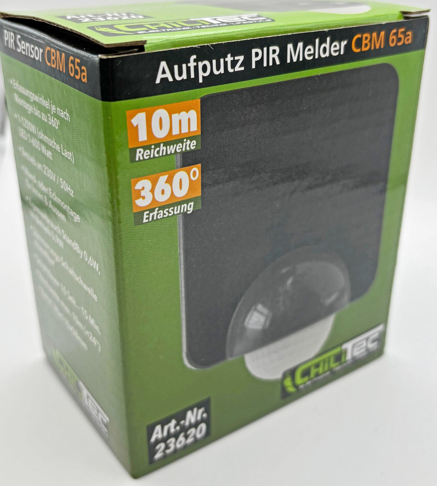 Aufputz Bewegungsmelder 360° "CBM 65a" ,max 10m Detektion, IP65 anthrazit 23620