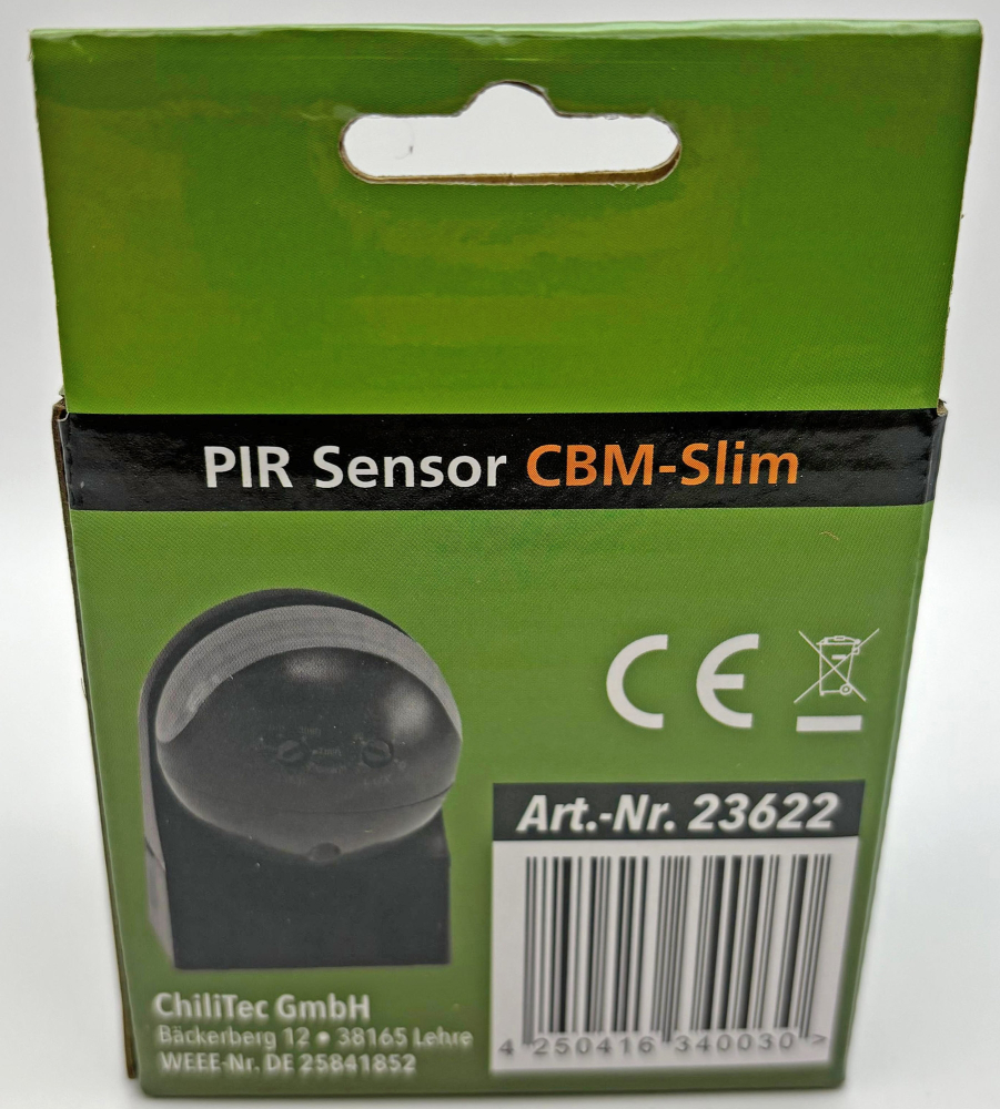 Aufputz-3-Draht PIR Infrarot-Bewegungsmelder anthrazit CBI-Slim 180° IP44 23622