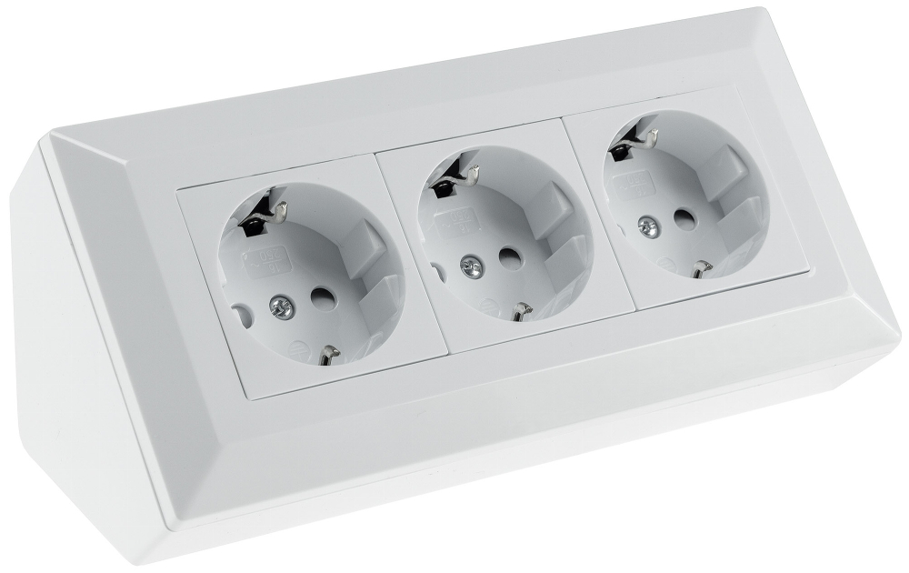 3-fach Steckdosenblock weiss Aufbaumontage Aufbau-Steckdosen 23630