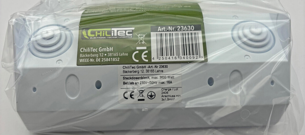 3-fach Steckdosenblock weiss Aufbaumontage Aufbau-Steckdosen 23630