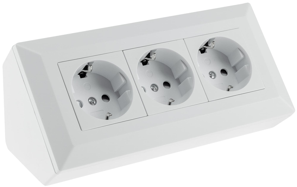 3-fach Steckdosenblock weiss matt Aufbau-Steckdosen 23631
