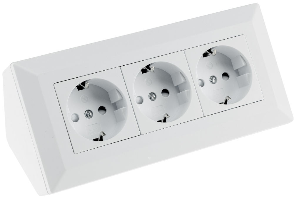 3-fach Steckdosenblock weiss matt Aufbau-Steckdosen 23631