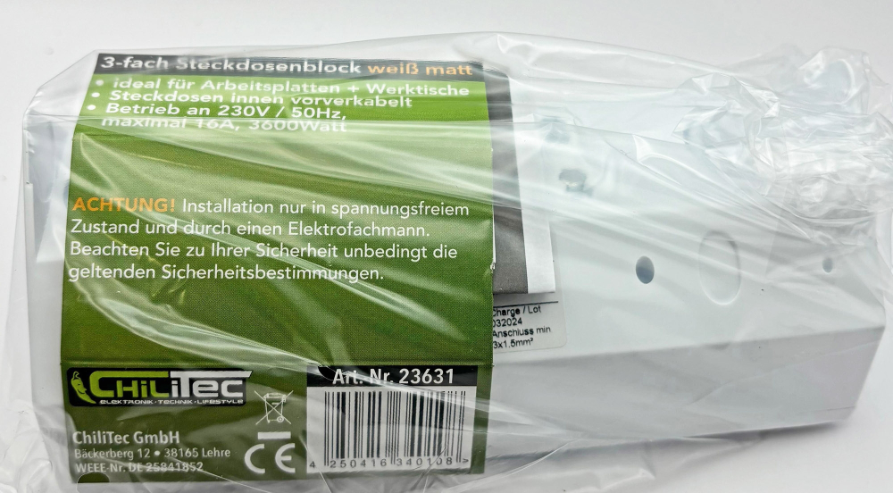 3-fach Steckdosenblock weiss matt Aufbau-Steckdosen 23631