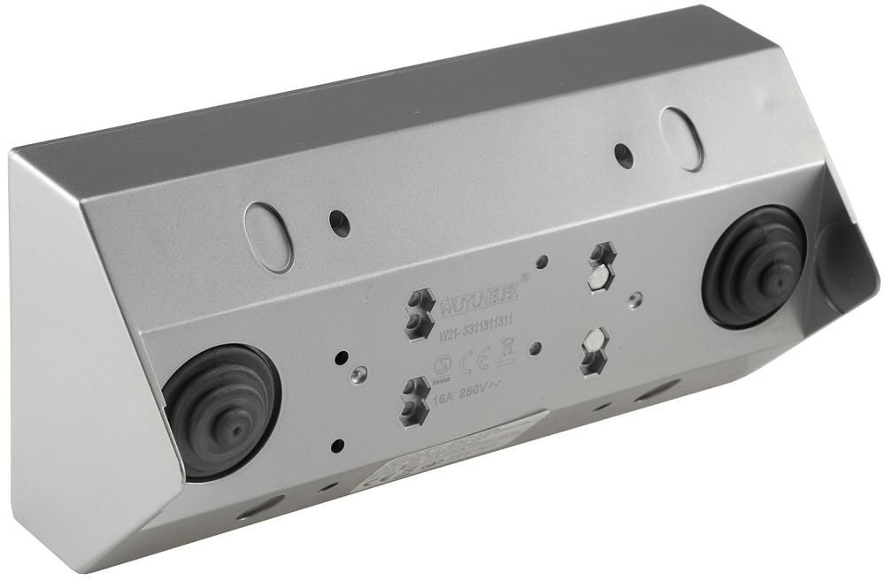 3-fach Steckdosenblock silber Aufbau-Steckdosen 23632