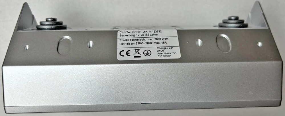 3-fach Steckdosenblock silber Aufbau-Steckdosen 23632