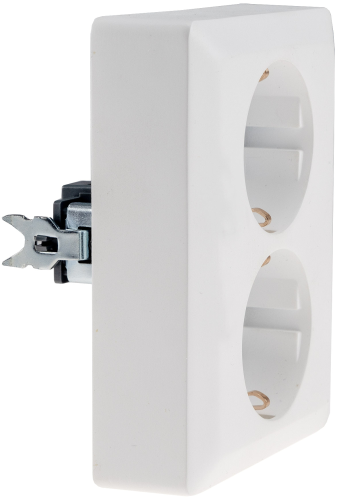 MILOS Steckdose 2-fach Matt Weiß mit erhöhtem Berührungsschutz 23717