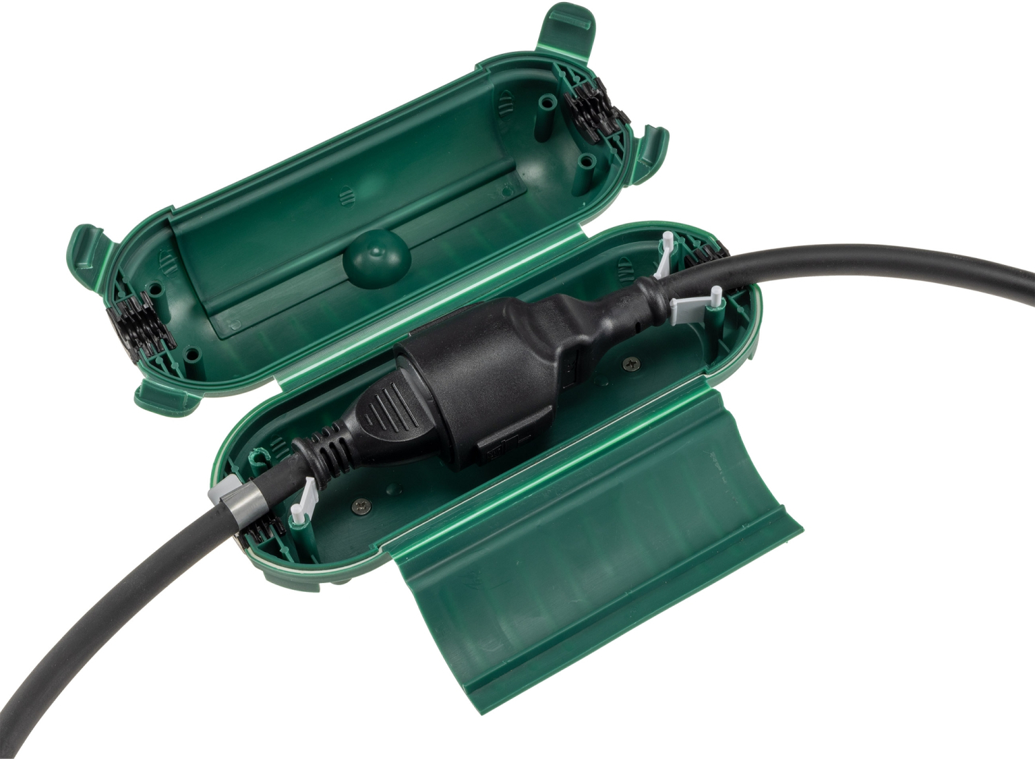 ChiliTec Kabelschutzbox mit Wandhalterung IP44 für Aussen LxØ 21x8cm Grün 23784