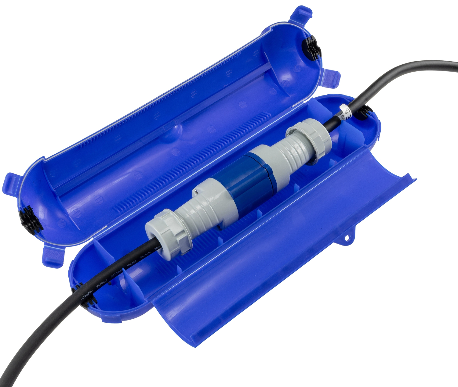 ChiliTec Kabelschutzbox für Aussen IP44 XL für CEE, LxØ 365x90mm, Blau 23785