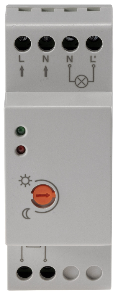Dämmerungsschalter für Hutschiene, Verteiler Einbau, 230V, 5m Kabel, externer IP65 Sensor, 23796