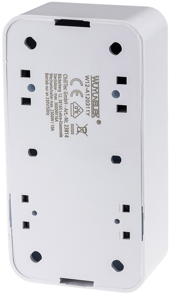 FASKO Kombi Steckdose + Wechselschalter Weiß Aufputz ChiliTec 23814