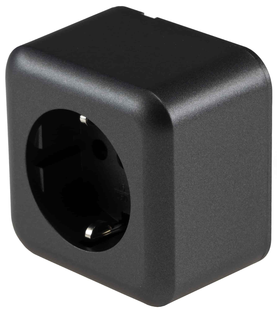 FASKO Steckdose Anthrazit Aufputz mit erhöhtem Einsteckschutz ChiliTec 23815