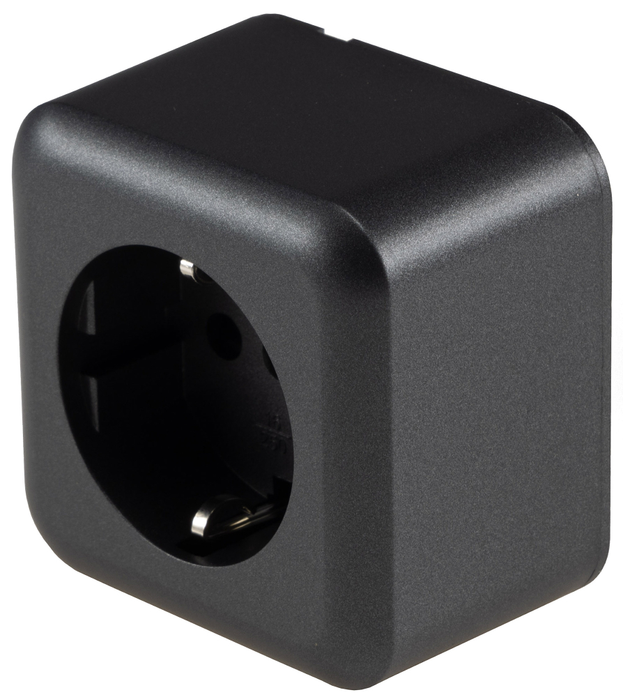 FASKO Steckdose Anthrazit Aufputz mit erhöhtem Einsteckschutz ChiliTec 23815