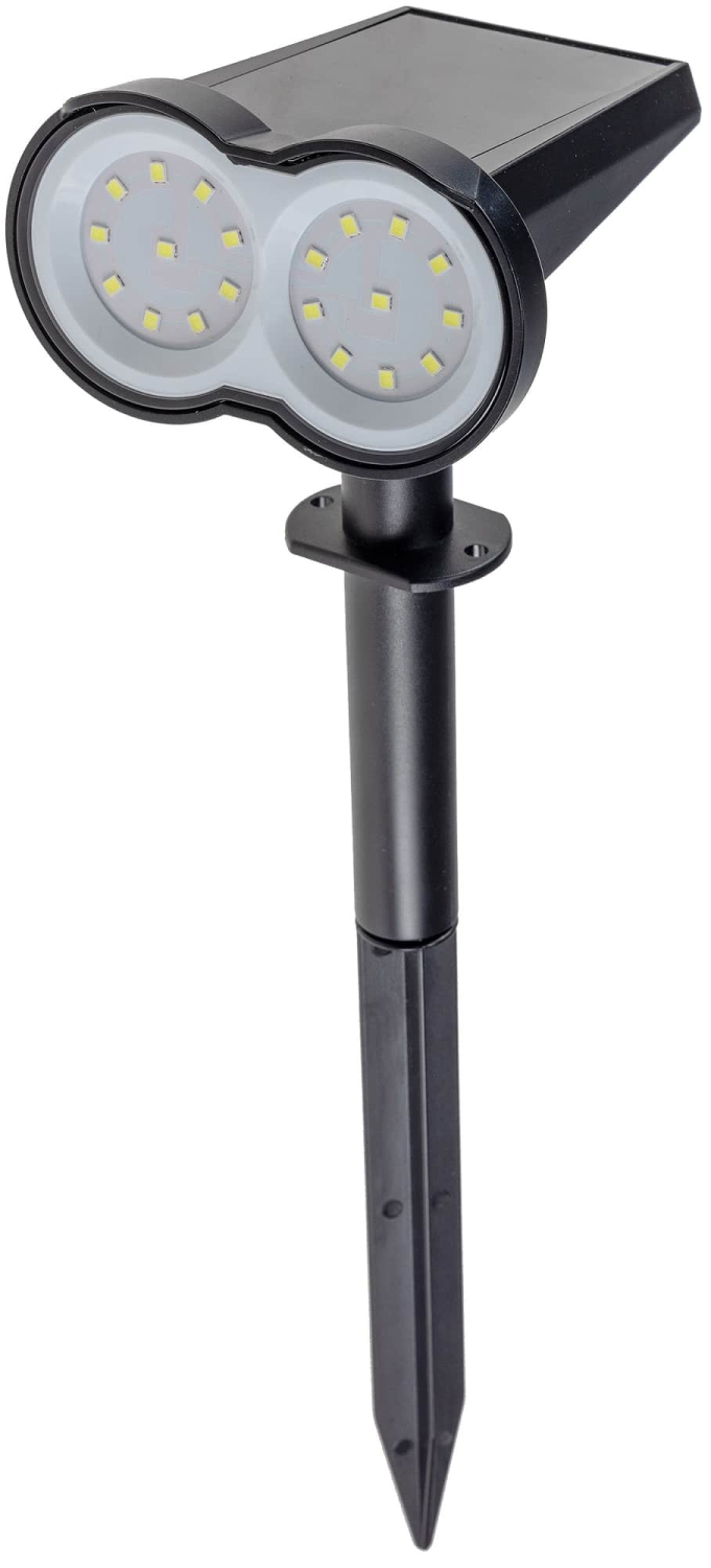 ChiliTec LED Solar Gartenstrahler mit Erdspieß und Dämmerungssensor IP65 23859