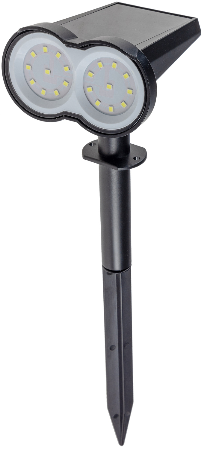 ChiliTec LED Solar Gartenstrahler mit Erdspieß und Dämmerungssensor IP65 23859