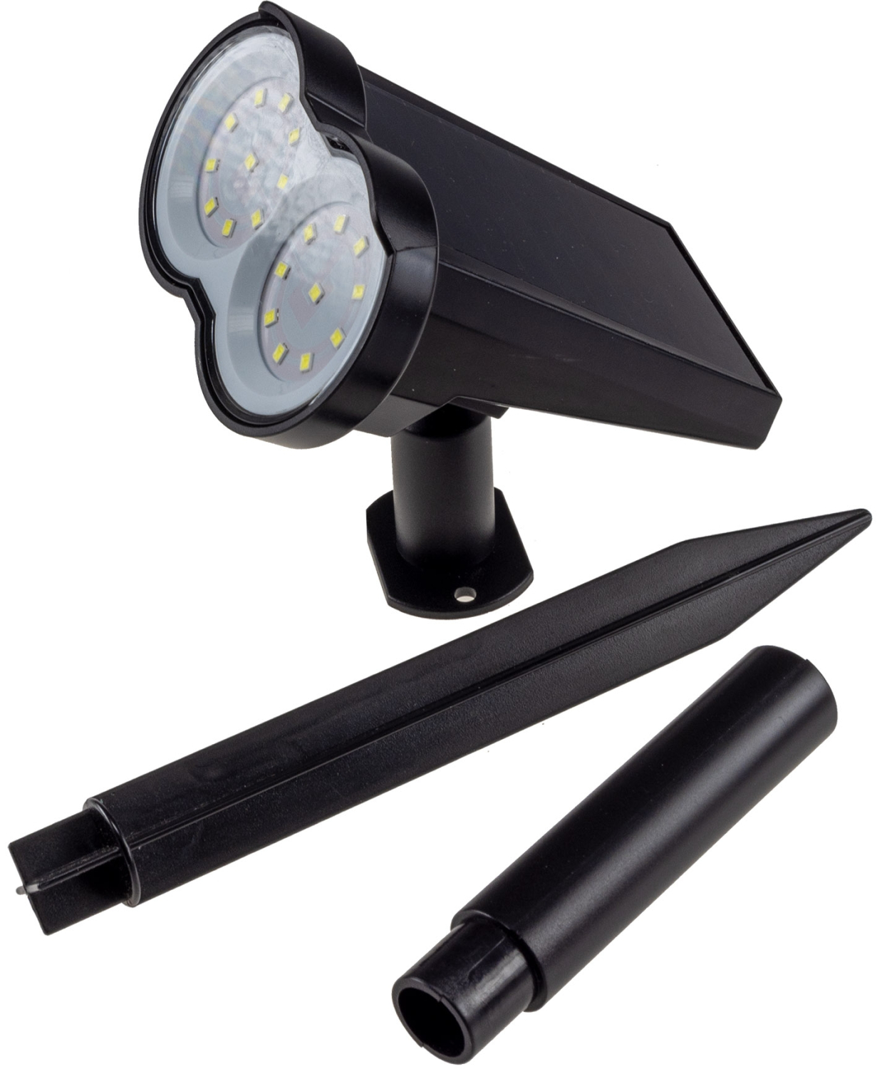 ChiliTec LED Solar Gartenstrahler mit Erdspieß und Dämmerungssensor IP65 23859