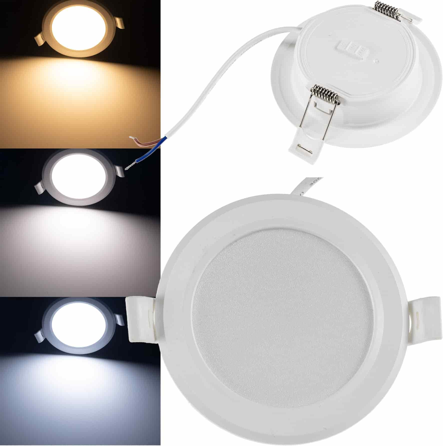 LED Einbauleuchte "CKP-05 CCT" 5W 3000/4000/6200K Ø95mm Licht-Panel 23882